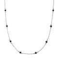 Sterling Silver Black Cubic Zirconia 24 inch By the yard Necklace 