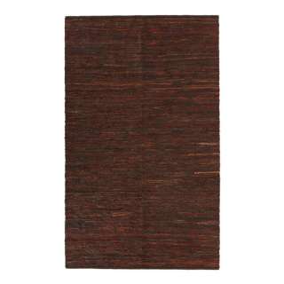 Hand woven Chindi Brown Leather Rug (4 x 6)  Overstock