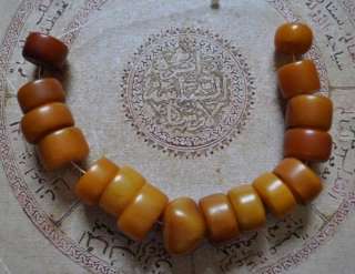Antique African Trade Beads Simulated Amber Strand G  
