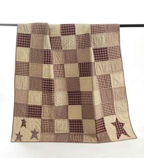 CHESTON PATCH Quilted Throw Primitive Red Star  