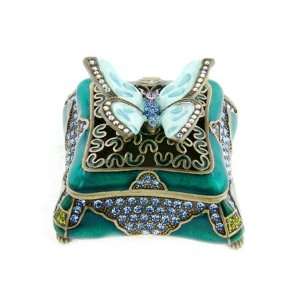  Swarovski Crystal Pave Emerald Butterfly Jeweled Box 
