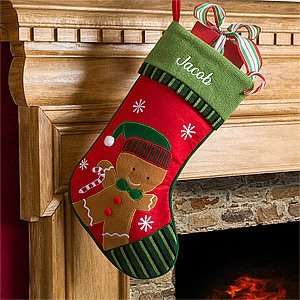    Personalized Christmas Stockings   Gingerbread Boy