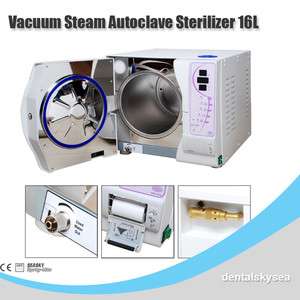 New Vacuum Steam Autoclave Sterilizer 16L Data Printing  