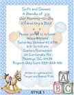 teddy bear pastel baby shower invitations 