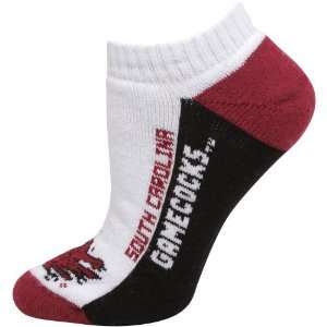South Carolina Gamecocks Ladies White Color Block Ankle Socks:  