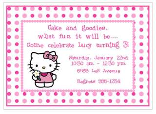 Birthday Party Supplies on Hello Kitty Birthday Party Invitations Tickets Custom Personalized