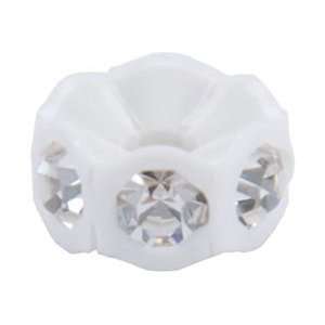 Jolees Jewels Swarovski Elements Rondelle 5mm White W/Crystals 6/Pkg 