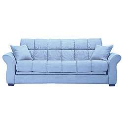 Hollywood Jazz Sky Blue Microfiber Futon Sofa Bed  Overstock