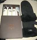 NEW WITHOUT TAG UGG AUSTRALIA SHEARLING TRIMMED SUEDE MITTENS SIZE M/L