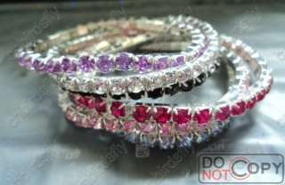 wholesale100 rhinestone crystal bracelet cuff 1row free  