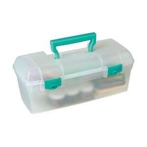 ArtBin Essentials Lift Out Box With Handle 5.625X6X13 Clear/Teal 