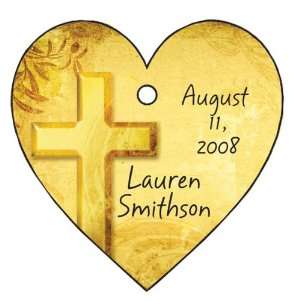 Wedding Favors Gold Cross On Canvas Background Design Heart Shaped 