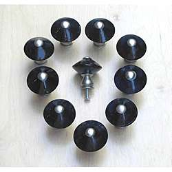 Set of 10 Cobalt Blue Round Glass Knobs  Overstock