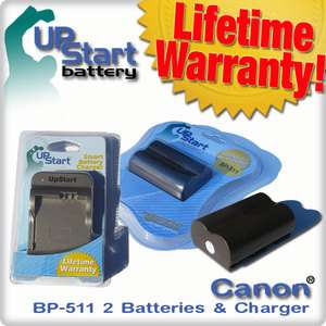 Canon BP 511A 2x Battery+Charger EOS 50D 30D CA PS400  