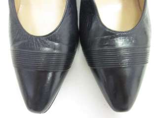 VINT BRUNO MAGLI Navy Leather Pointed Toe Pumps Sz 10  