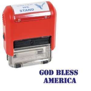  Patriotic Self Inking Rubber Stamp   GOD BLESS AMERICA 