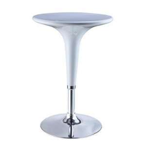    White and Chrome Adjustable Height Bar Table: Home & Kitchen