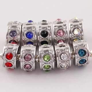  Colorful Crystal Clips Stopper European Lock Beads For Charm Bracelets