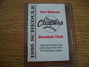 1995 Batavia Clippers Baseball Pocket Schedule  