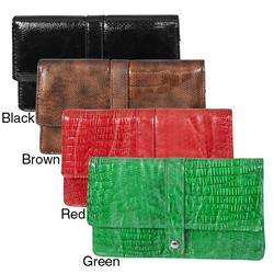 Collection Womens Alligator Print Clutch Wallet  