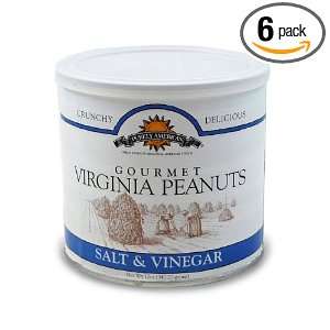 Virginia Peanuts Salt & Vinegar, 12 Ounce Canisters(Pack of 6)