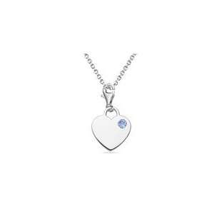   11 Cts Tanzanite Solitaire Multi Purpose Heart Charm Pendant in Silver