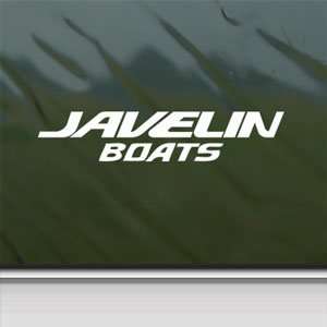  Javelin Boats White Sticker BOAT CRUISER Laptop Vinyl 