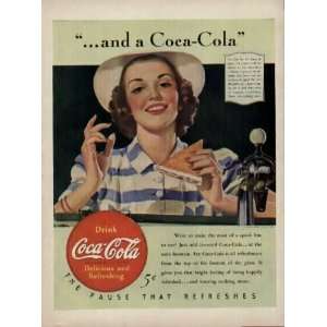    and a Coca Cola  1940 Coca Cola / Coke Ad 