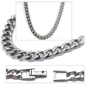  5.5mm Titanium Mens Curb Link Necklace Chain 22 Jewelry