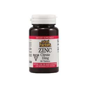  Natural Factors Zinc Citrate    15 mg   90 Tablets Health 
