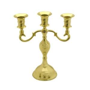  Grehom Candle Holder   Golden; Made of Brass, 3 Arm Candle Holder 