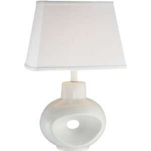 Semplice II Collection 1 Light 23 White Ceramic Table Lamp with Off 