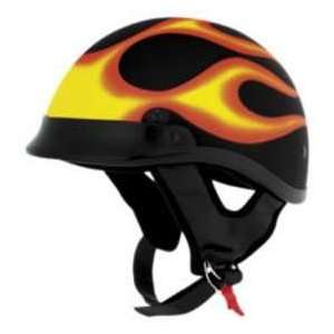 Skid Lid Helmets SL TRADITIONL FT BLACK FLAMES 2XL MOTORCYCLE Classic 