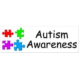  Autism Awareness Puzzle Piece White Bumper Sticker Decal 