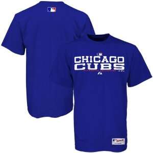 Majestic Chicago Cubs Royal Blue Stack T shirt:  Sports 
