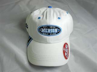 New AHead Classic Cut Logo Golf Hat MERION Adjustable Cap White/Black 
