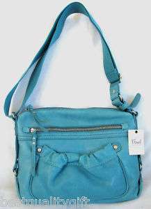 FOSSIL ASHLEY LEATHER BLUE/TURQUOISE CROSSBODY,BAG NEW 756944307056 