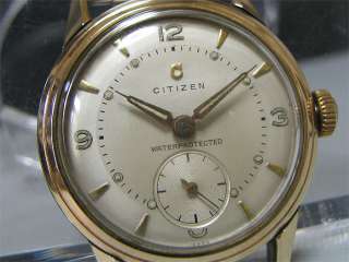 Old Stock 1949 CITIZEN mechanical watch [Type F II after WWII] 14KGF 