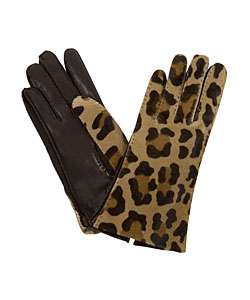 Prada Leopard Print Fur and Leather Gloves  Overstock
