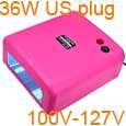 36W UV GEL Nail Curing Lamp Dryer Manicure Tips US Rose  