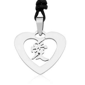  Ziovani Cut out Chinese Love Letter Heart Stainless Steel 