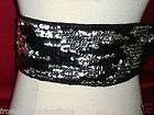   SILVER & BLACK SEQUIN & SMALL BEADED PARTY CLOTH GODDESS POPPING BELT