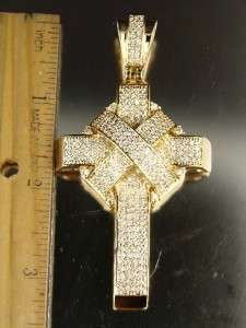 totally iced out simulated diamond cross pendant