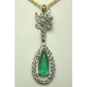  3.40 Cts Classic! Art Deco Colombian Emerald & Diamond 