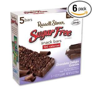 Russell Stover Sugar Free Chocolate Delight Snack Bar, 5 Count Boxes 