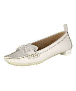 Tods White Leather Penny Loafers  