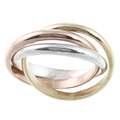 Cartier 18k Tricolor Gold Trinity Ring (Size 8)  