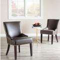 Bowery Brown Clay Leather Side Chairs (Set of 2)  