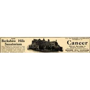  1911 Ad Berkshire Hills Sanatorium Cancer Treatment 