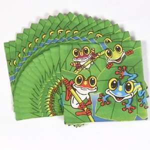  ~ 16 Piece ~ Froggy Paper Napkins ~ New ~ Tree Frog, Pond Life 